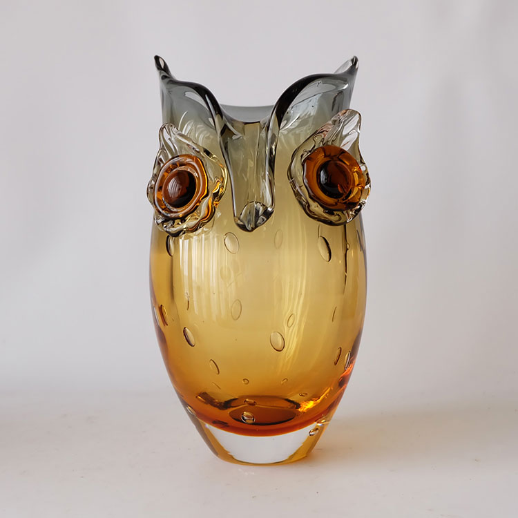 Murano Italy Glass Owl Shaped Vase
